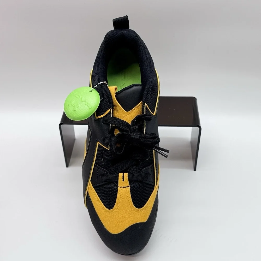 Size 8.5M- Under Armour Yard Icon Low TPU Black/Yellow Baseball Cleats Microtips